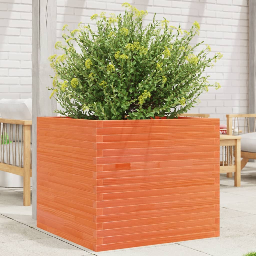 VidaXL Planning box 80x80x68.5 cm Solid pine wash brown