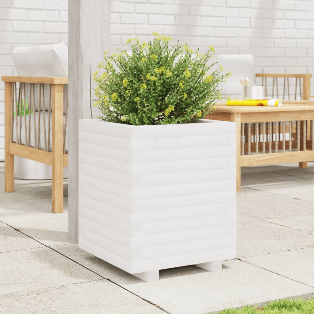 VidaXL Planning box 40x40x49.5 cm Solid pine white