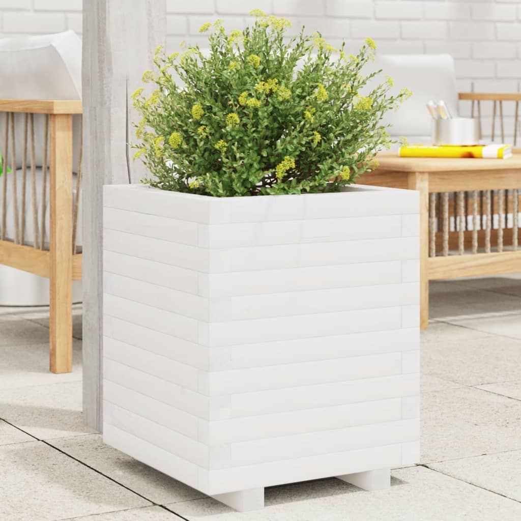 VidaXL Planning box 40x40x49.5 cm Solid pine white