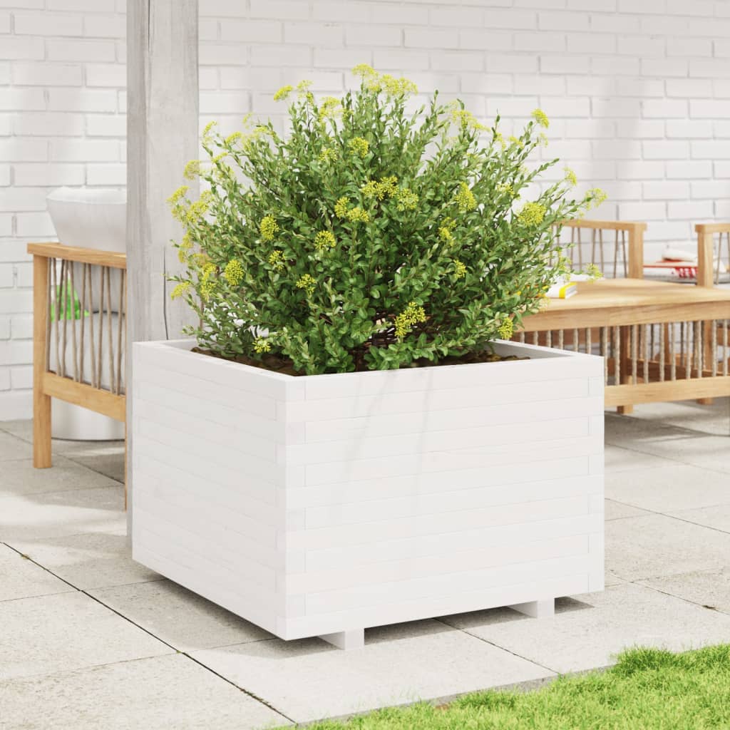VidaXL Planning box 70x70x49.5 cm Solid pine white