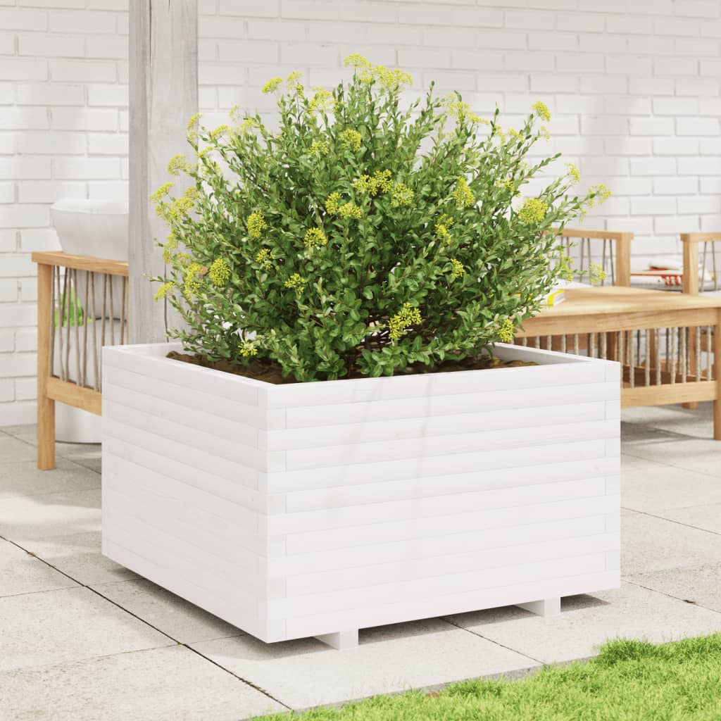 Vidaxl Planning Box 80x80x49,5 cm pevná borovice bílá