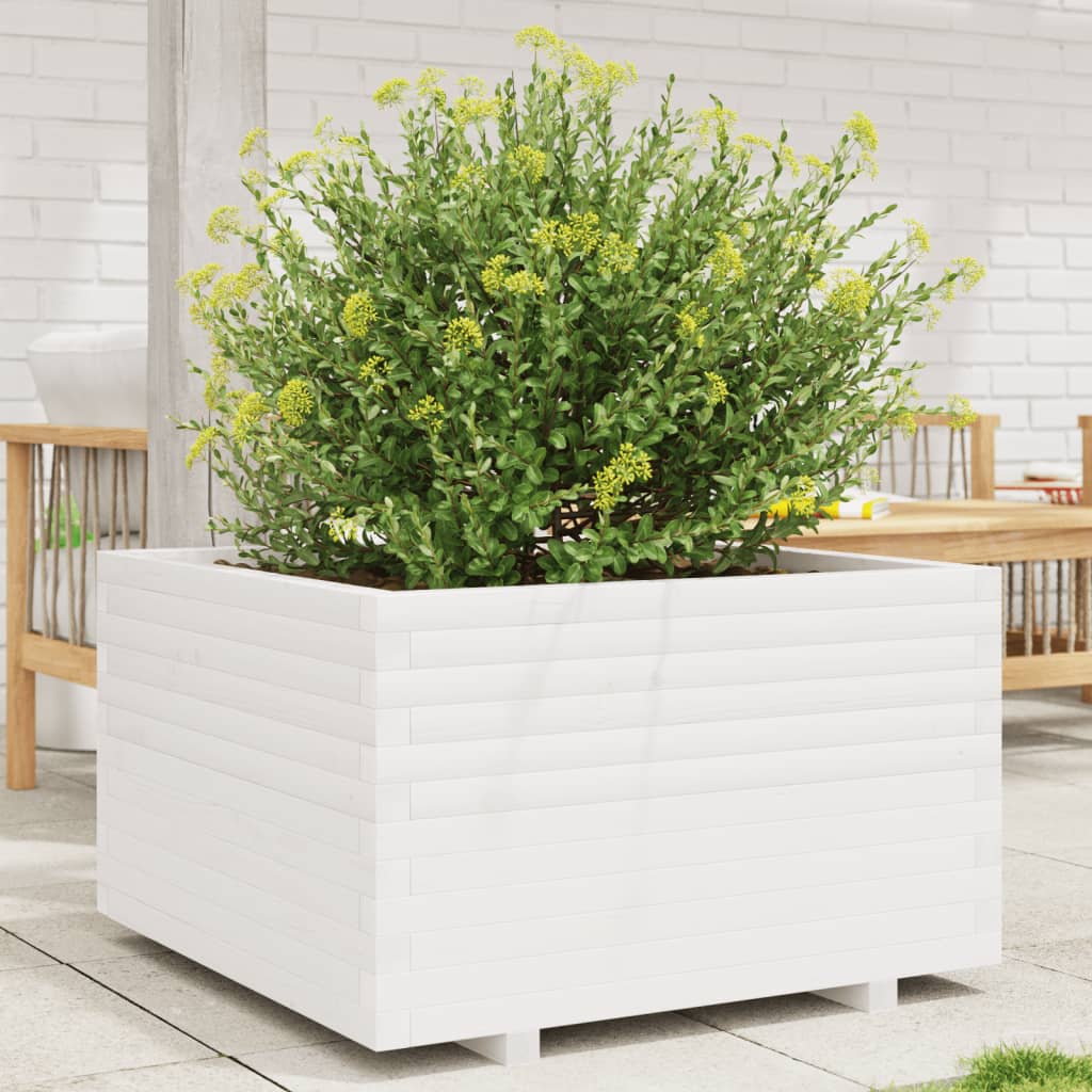 Vidaxl Planning Box 80x80x49,5 cm pevná borovice bílá