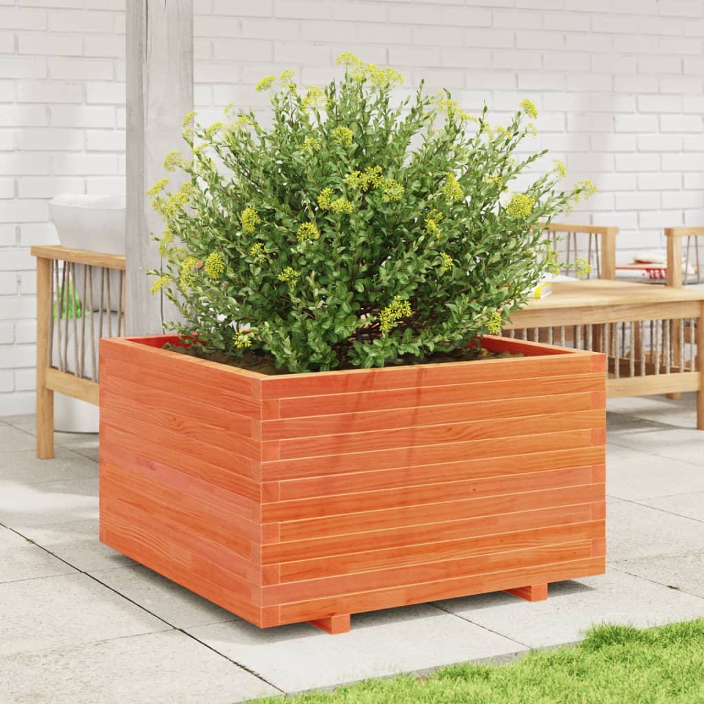 VidaXL Planning box 80x80x49.5 cm Solid pine wash brown