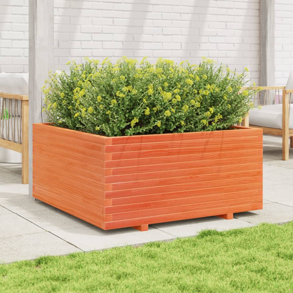 Plánovací box Vidaxl 100x100x49,5 cm pevná borovice promývá hnědá