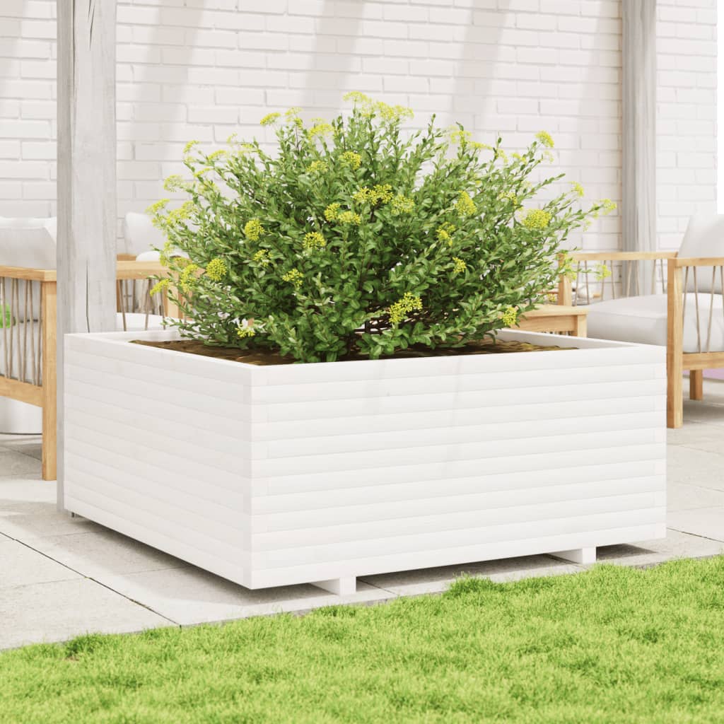 Plánovací box Vidaxl 110x110x49,5 cm pevná borovice bílá