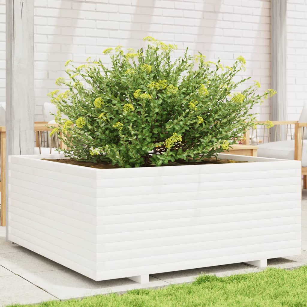 Plánovací box Vidaxl 110x110x49,5 cm pevná borovice bílá