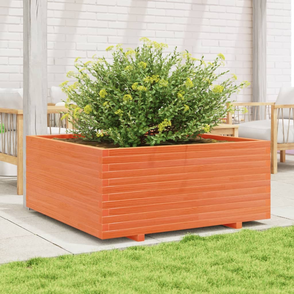 Vidaxl Planning box 110x110x49.5 cm Solid pine wax brown