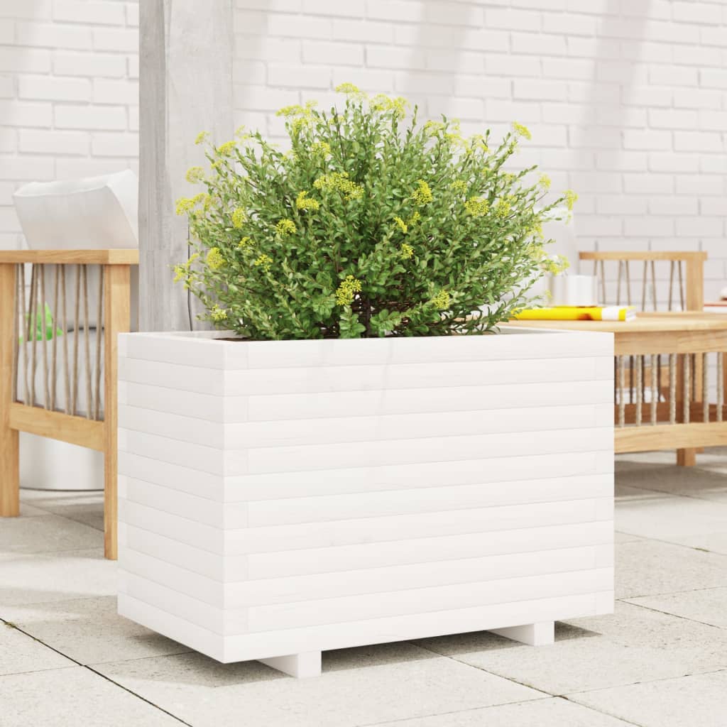 VidaXL Planning box 70x40x49.5 cm Solid pine white