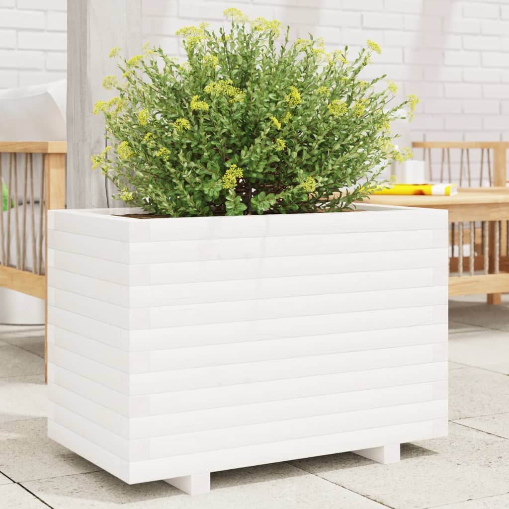VidaXL Planning box 70x40x49.5 cm Solid pine white