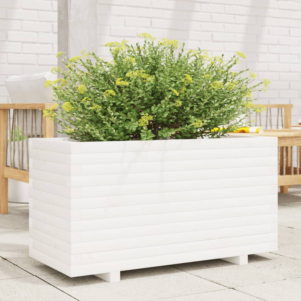 VidaXL Planning box 90x40x49.5 cm Solid pine white
