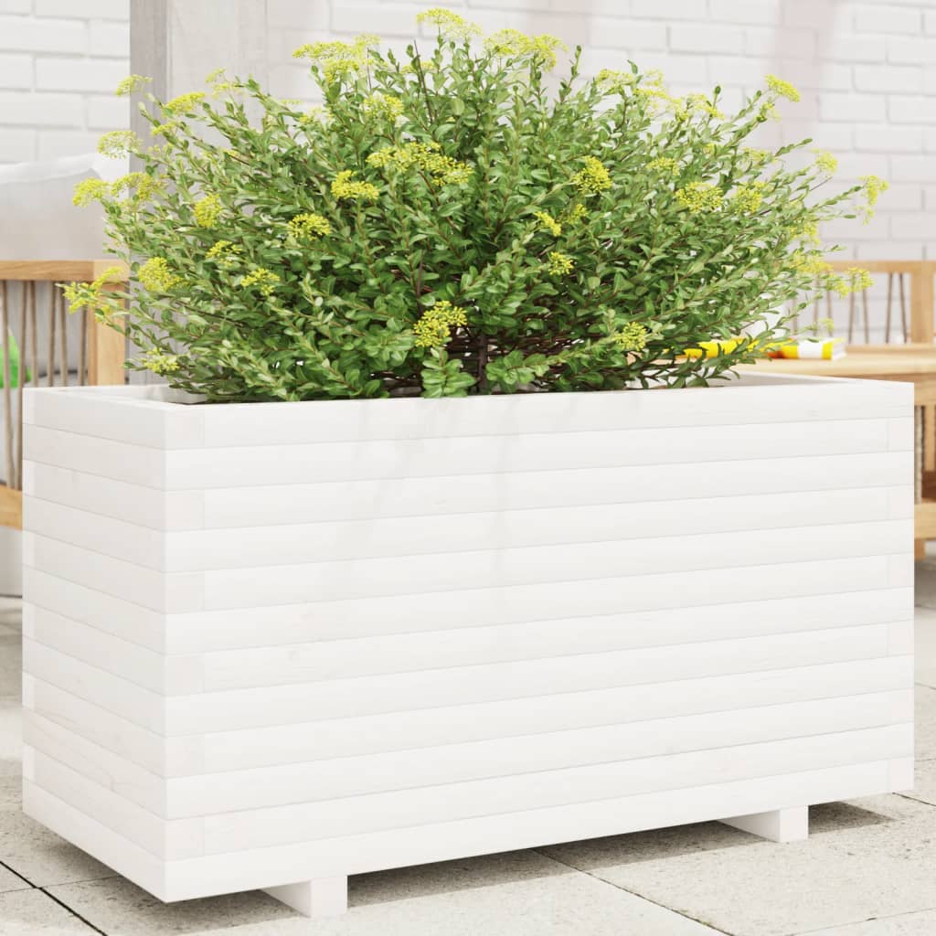 VidaXL Planning box 90x40x49.5 cm Solid pine white