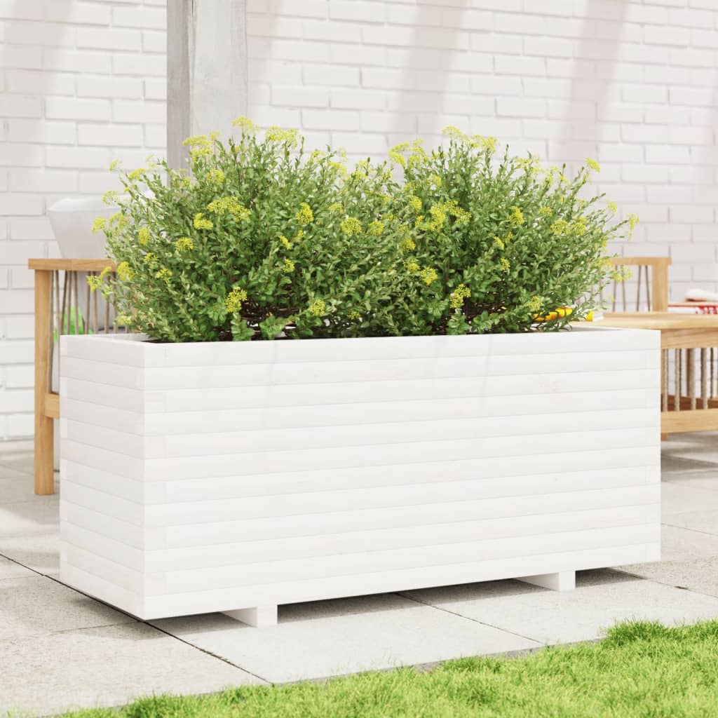 VidaXL Planning box 110x40x49.5 cm Solid pine white