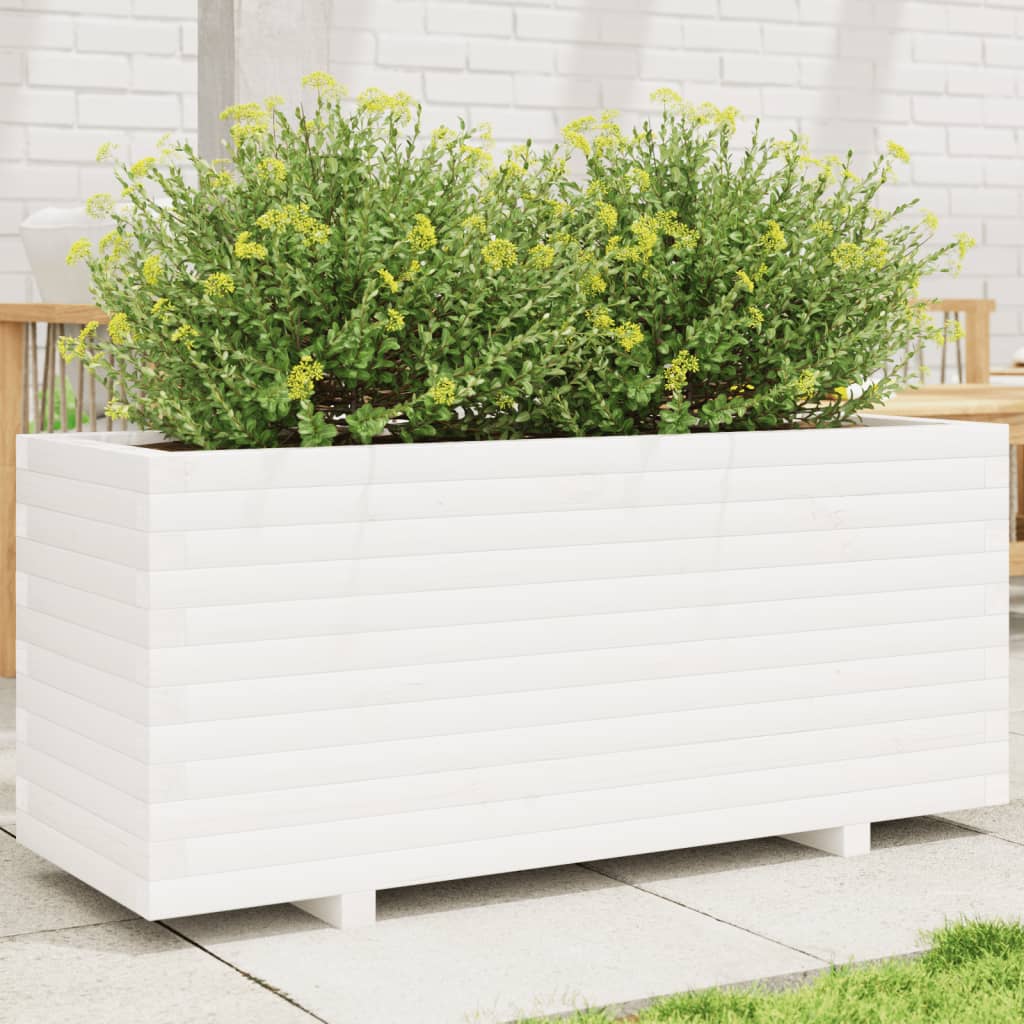 VidaXL Planning box 110x40x49.5 cm Solid pine white