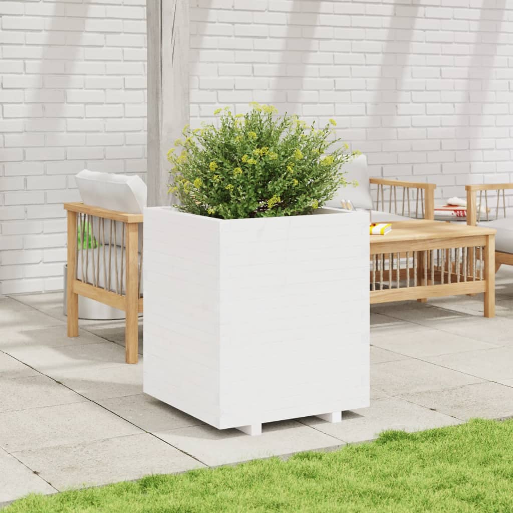 VidaXL Planter Big 60x60x72.5 cm Solid pine white