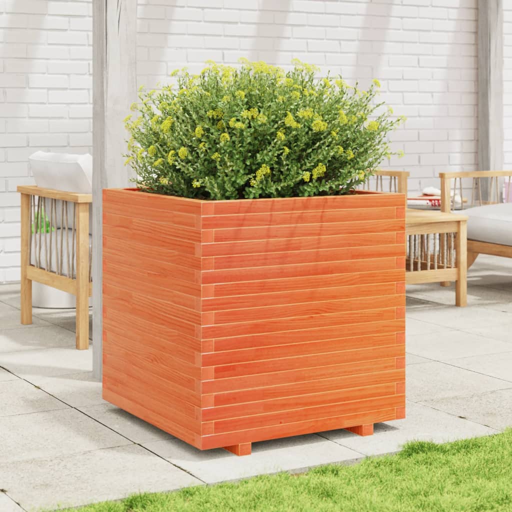 VidaXL Planter Big 70x70x72.5 cm Solid pine wash brown