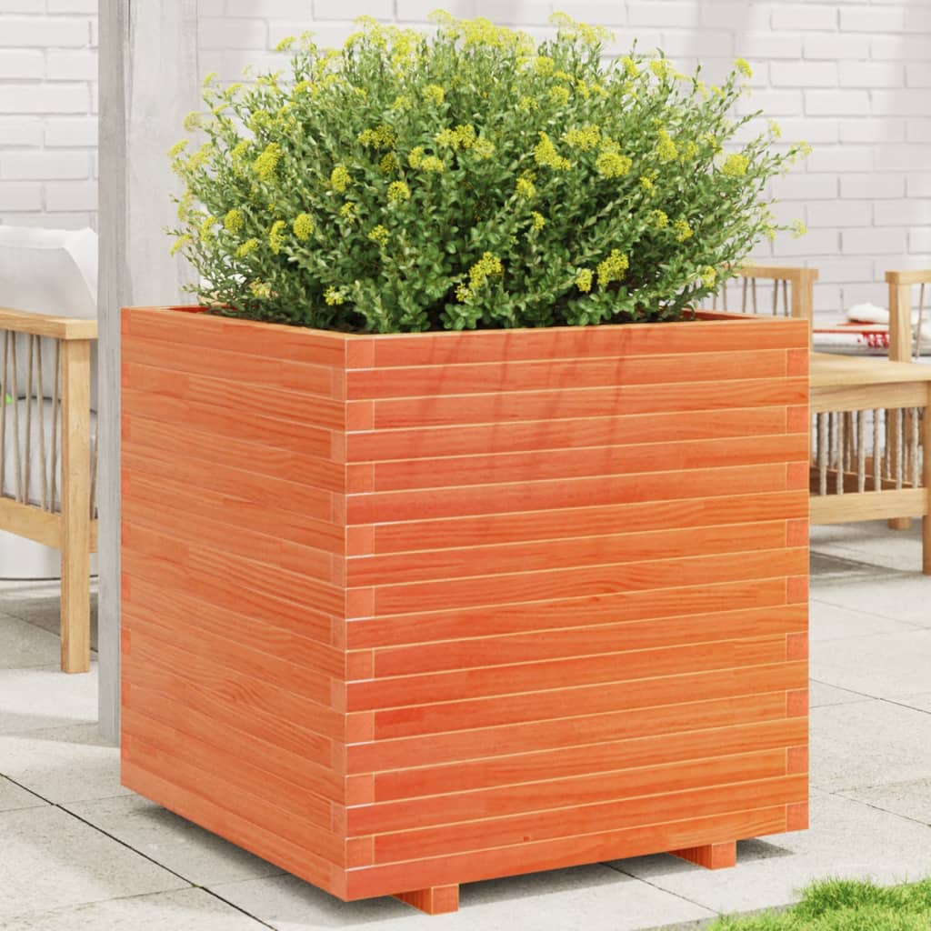 VidaXL Planter Big 70x70x72.5 cm Solid pine wash brown