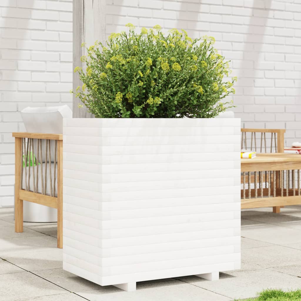 Casella di pianificazione Vidaxl 70x40x72.5 cm Pino solido bianco