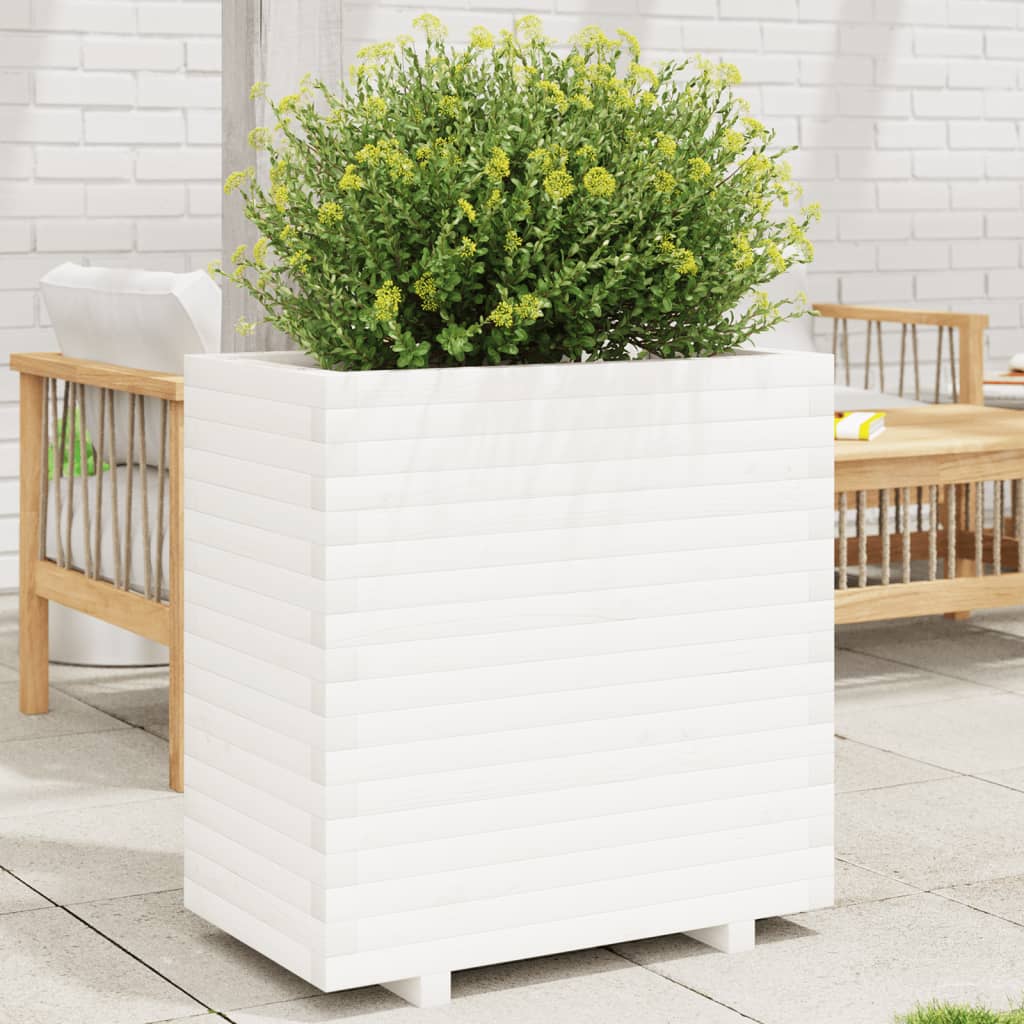 Casella di pianificazione Vidaxl 70x40x72.5 cm Pino solido bianco