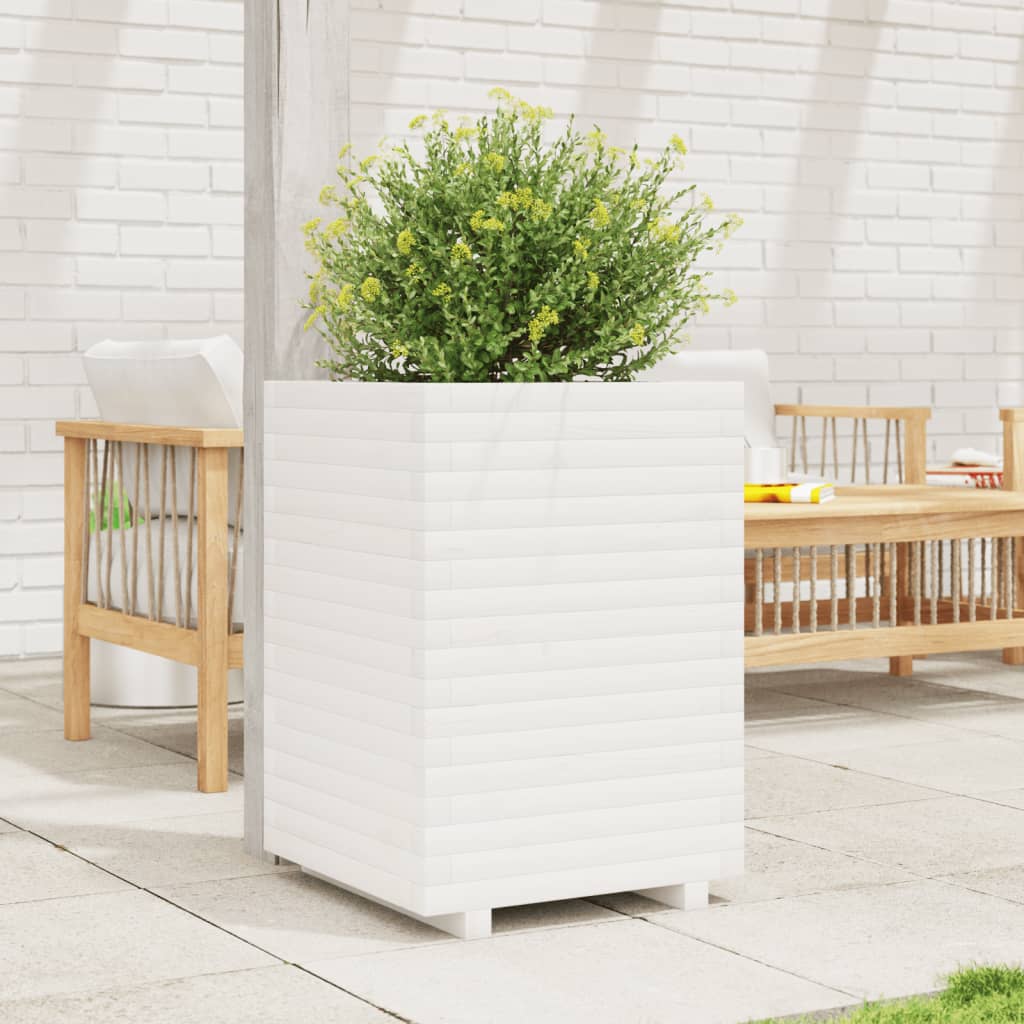 VidaXL Planning box 50x50x72 cm Solid pine white