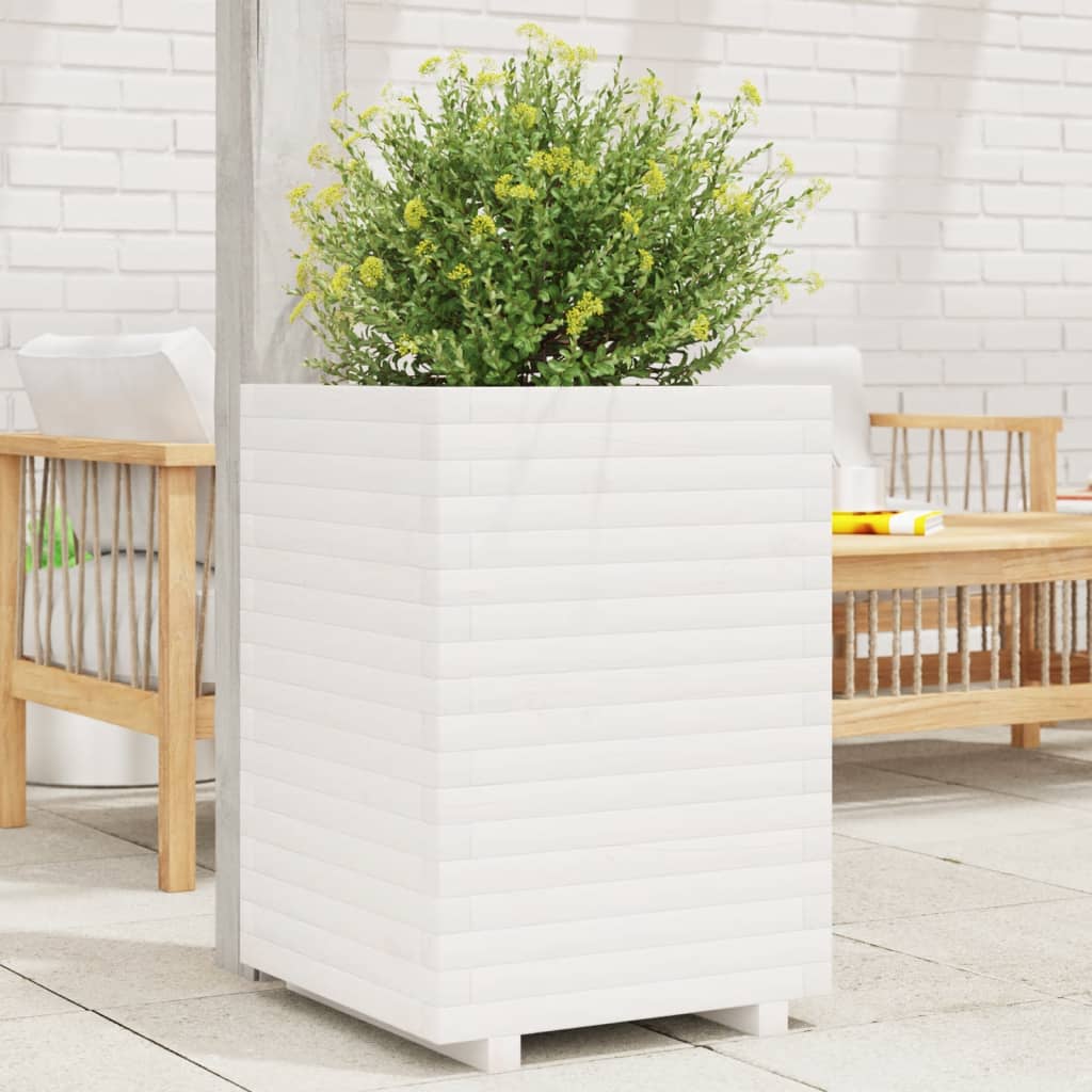 VidaXL Planning box 50x50x72 cm Solid pine white