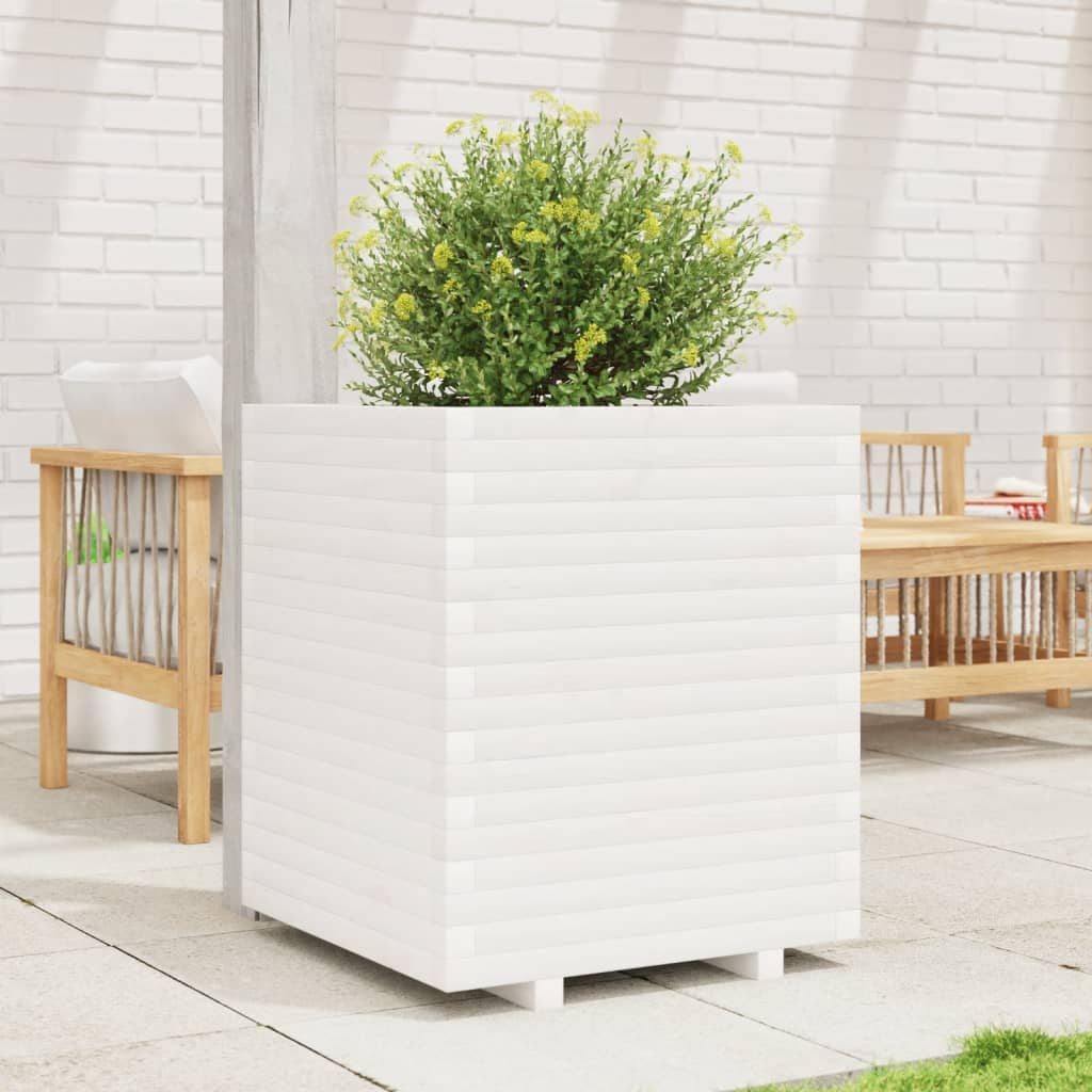 VidaXL Planning box 60x60x72 cm Solid pine white