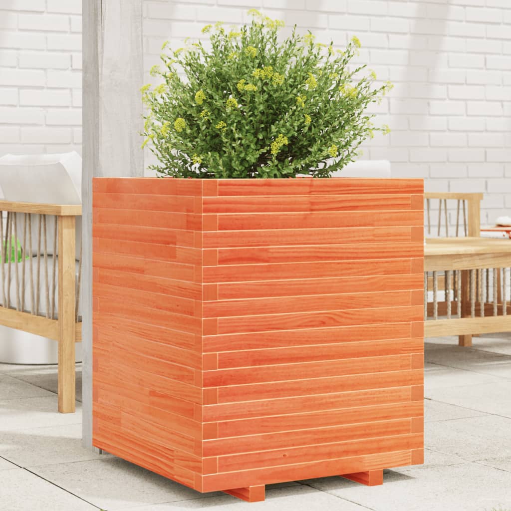 Vidaxl Planning box 60x60x72 cm Solid pine wash brown