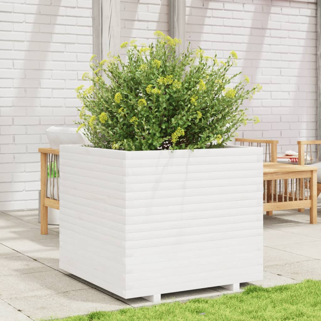VidaXL Planning box 80x80x72 cm Solid pine white