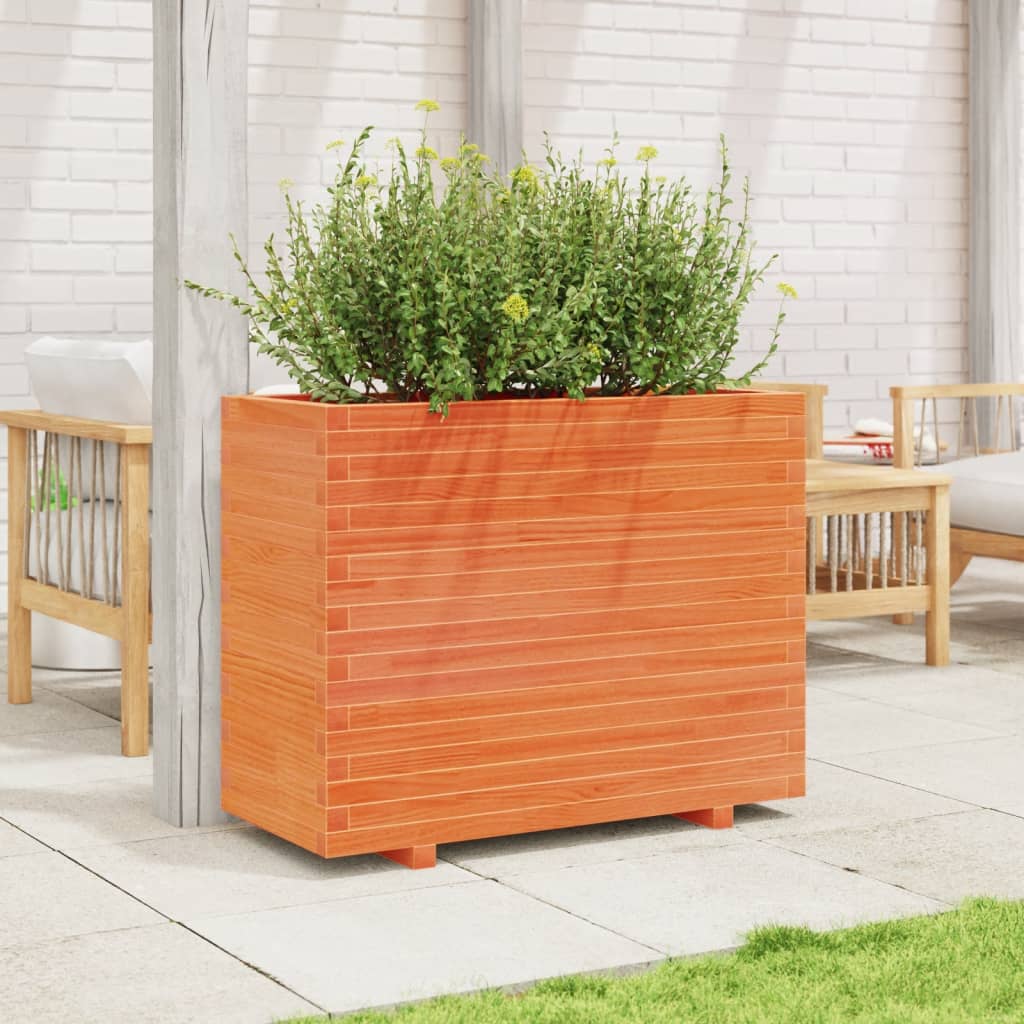 VidaXL Planning box 90x40x72 cm Solid pine wash brown
