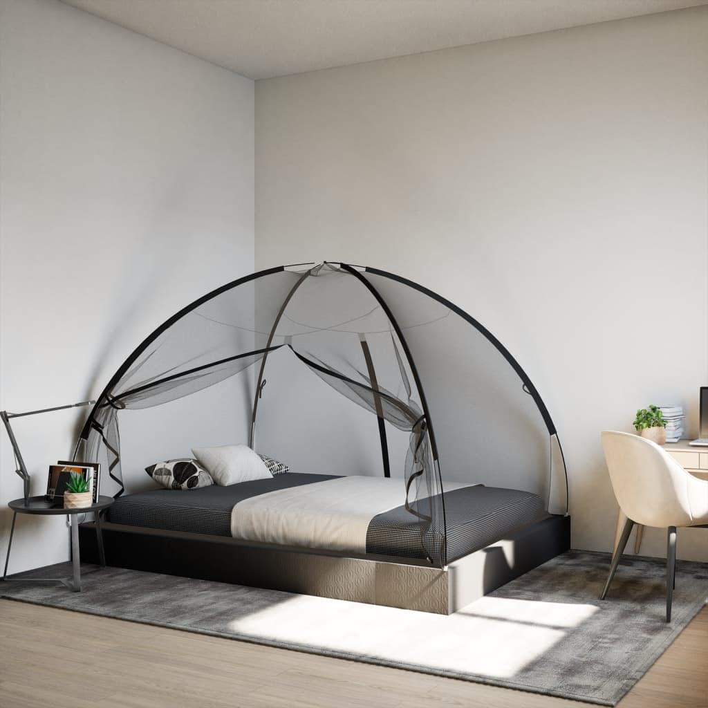Síť Vidaxl Mosquito s dveřmi Mongolia 220 Mesh 200x150x140 cm černá