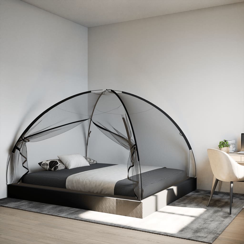 Vidaxl Mosquito Net z drzwiami Mongolia 220 Mesh 200x180x135 cm Czarna