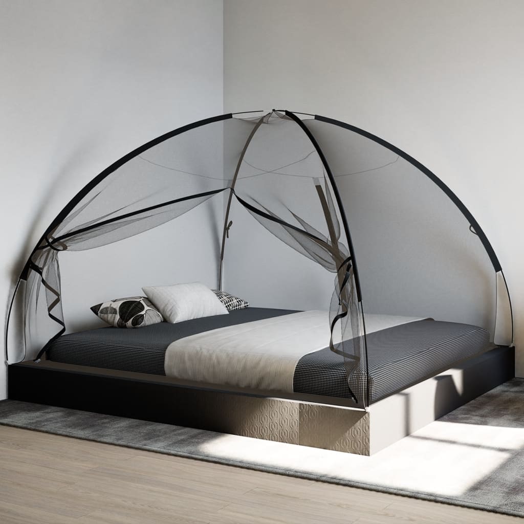 Vidaxl Mosquito Net z drzwiami Mongolia 220 Mesh 200x180x135 cm Czarna