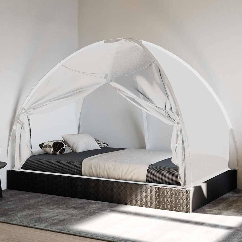 Síť Vidaxl Mosquito s dveřmi Mongolia 220 Mesh 200x120x130 cm bílá