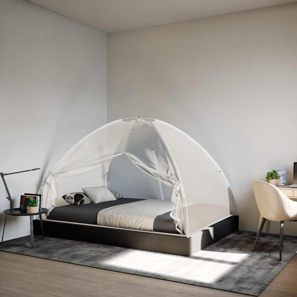 Síť Vidaxl Mosquito s dveřmi Mongolia 220 Mesh 200x120x130 cm bílá