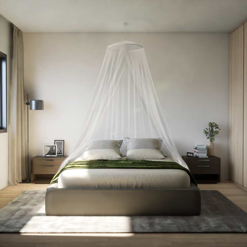 Vidaxl Mreža za komar za posteljo 220 MESH 56x56x220 cm bela