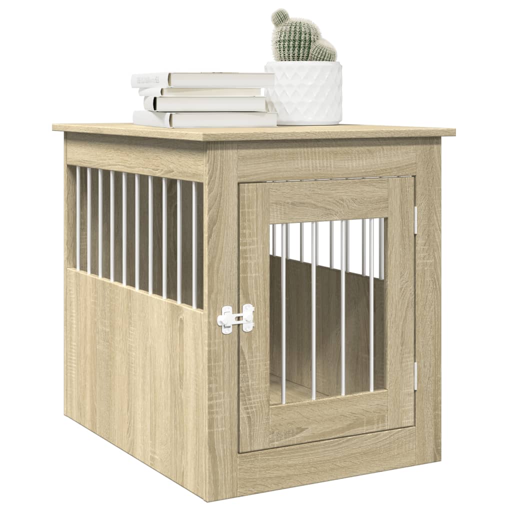 VidaXL Hondenbench 55x75x65 cm Processed wood Sonoma Oak colored