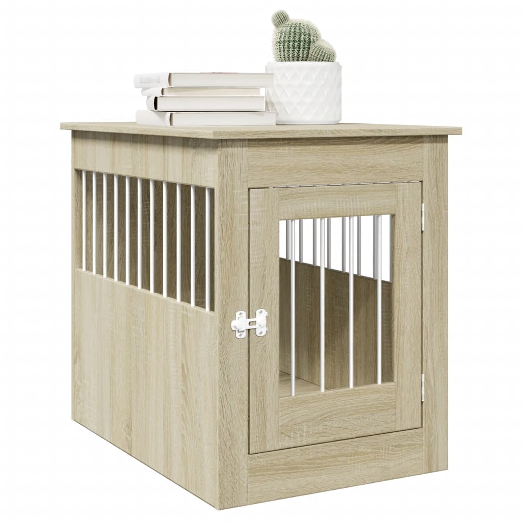 VidaXL Hondenbench 55 x 80 x 68 cm processed wood Sonoma oak colored