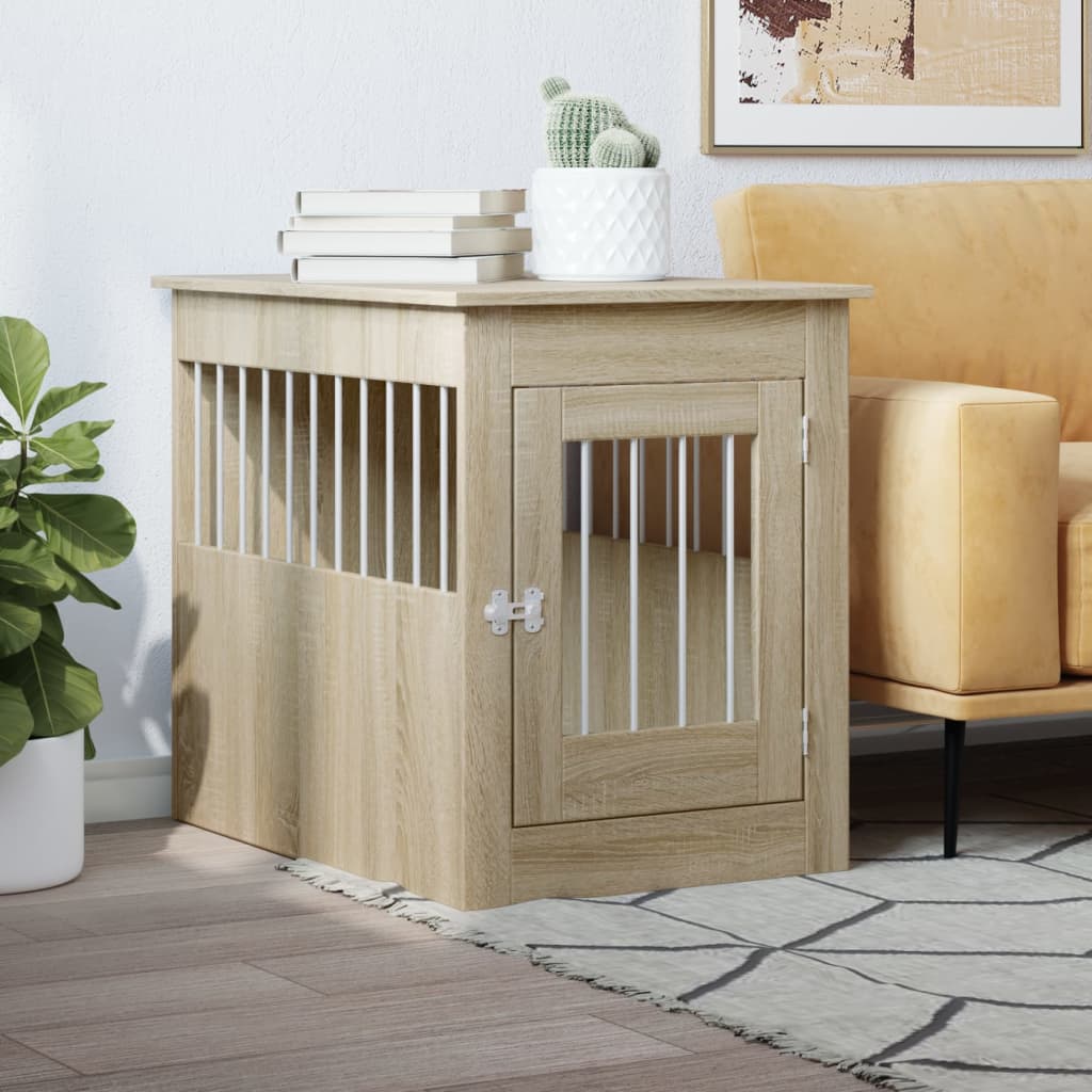 VidaXL Hondenbench 55 x 80 x 68 cm processed wood Sonoma oak colored