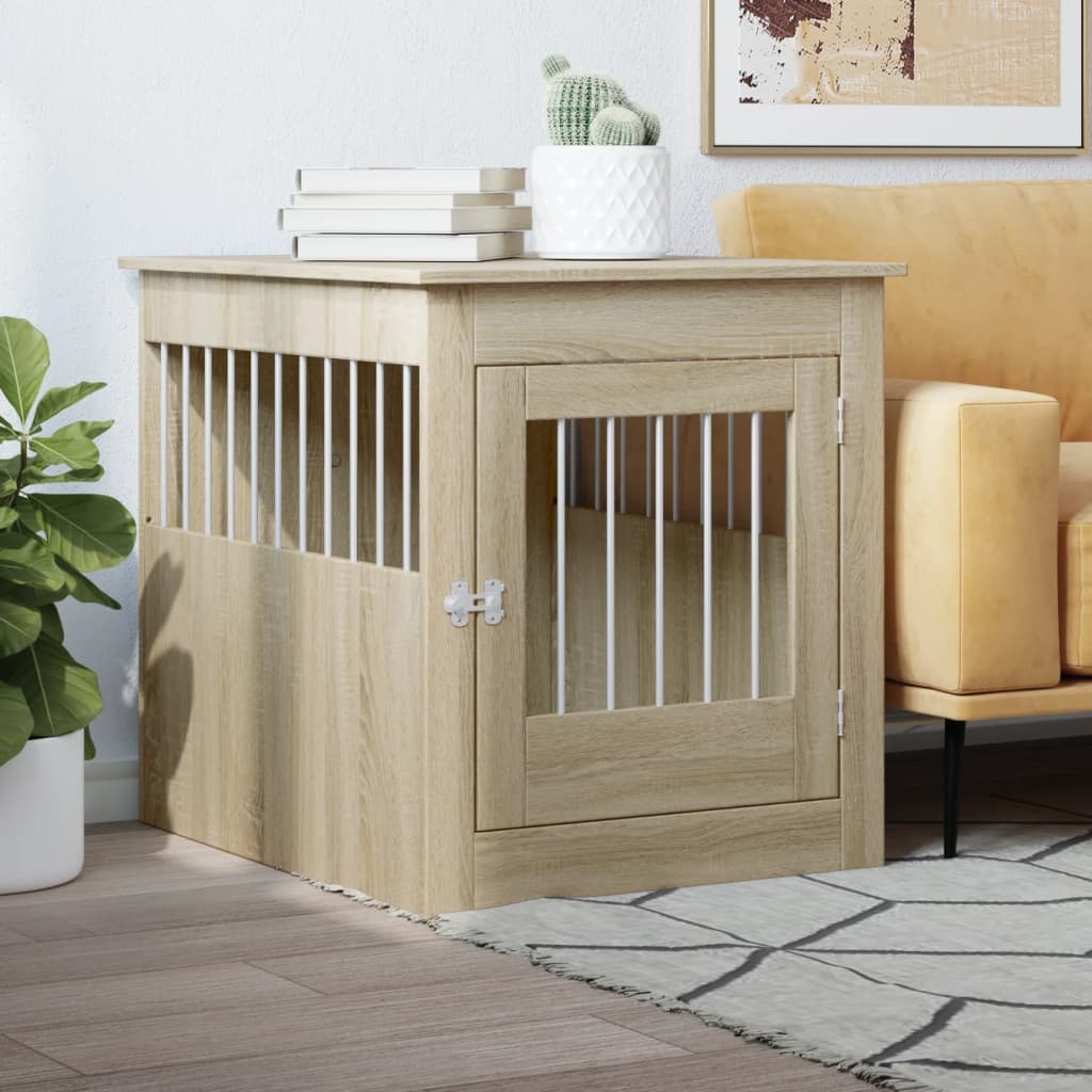 Vidaxl Hondenbench 64.5x80x71 cm Processed wood Sonoma Oak colored