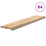 Vidaxx peldaños de escalera 4 piezas 120x25x2 cm roble macizo sin tratar