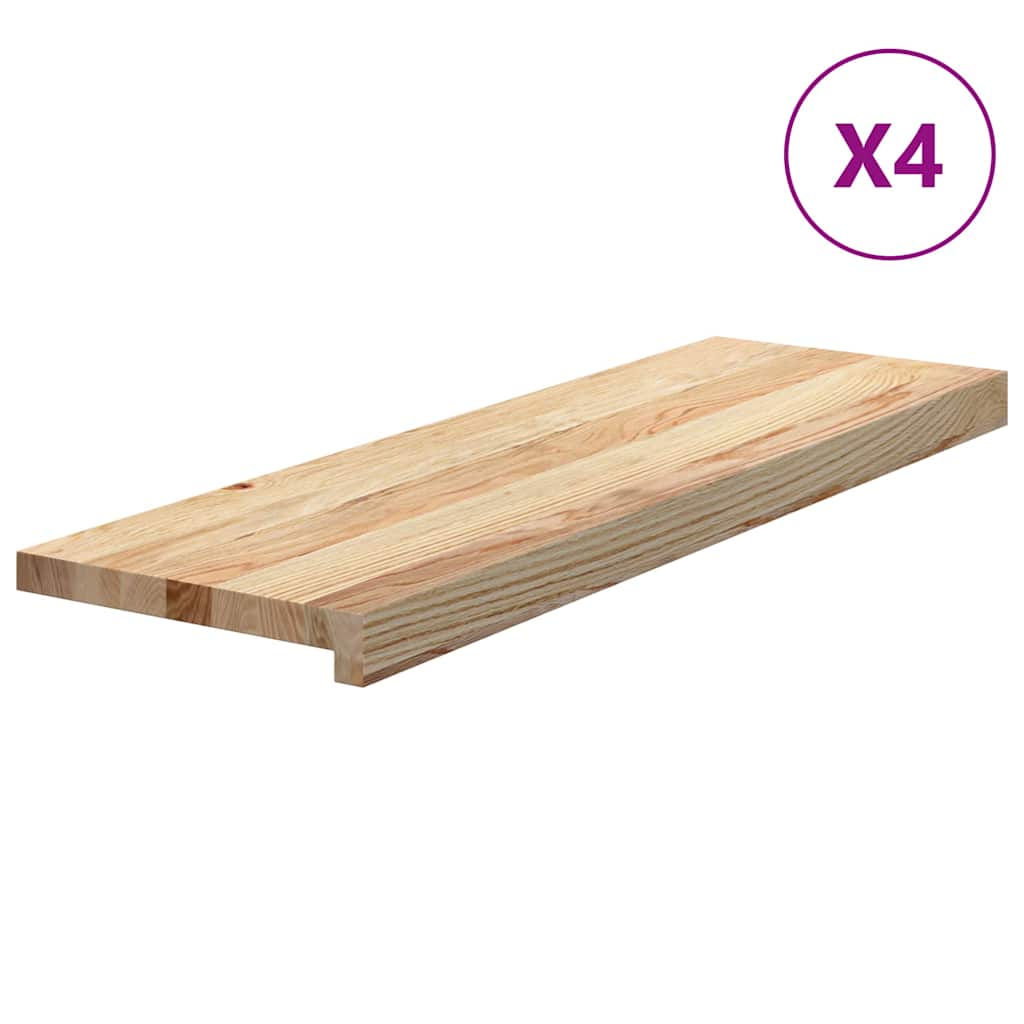 Vidaxl traptreden 4 st 80x30x2 cm onbehandeld massief eikenhout