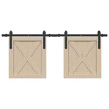 Sospensione Vidaxl Set per porta scorrevole 122 cm in acciaio al carbonio