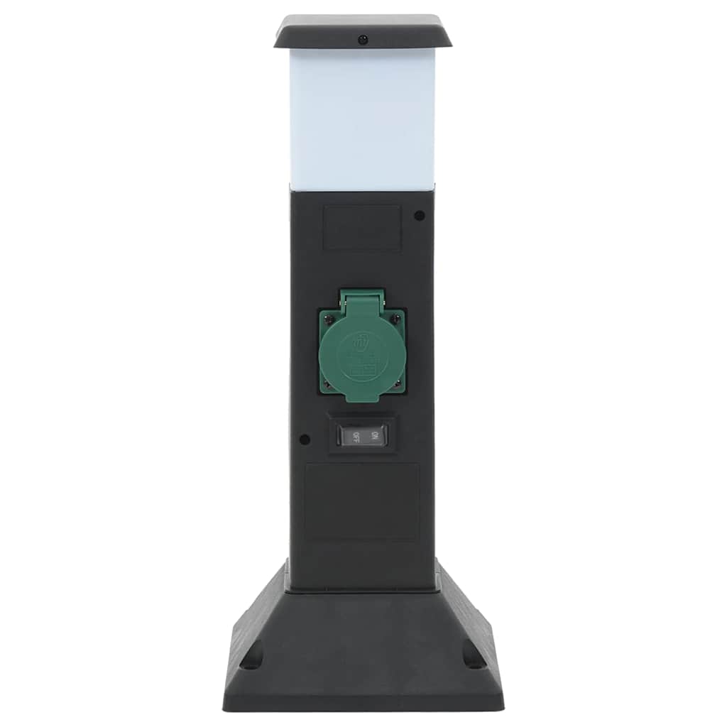 Vidaxl Garden stop contact with lamp and ground pin 2-way 16x16x39.5 cm