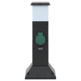 Vidaxl Garden stop contact with lamp and ground pin 2-way 16x16x39.5 cm