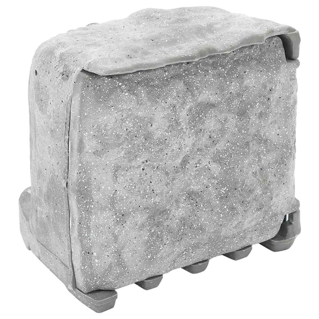 VidaXL Garden stop contact with ground pin light sensor 4-way stone look gray