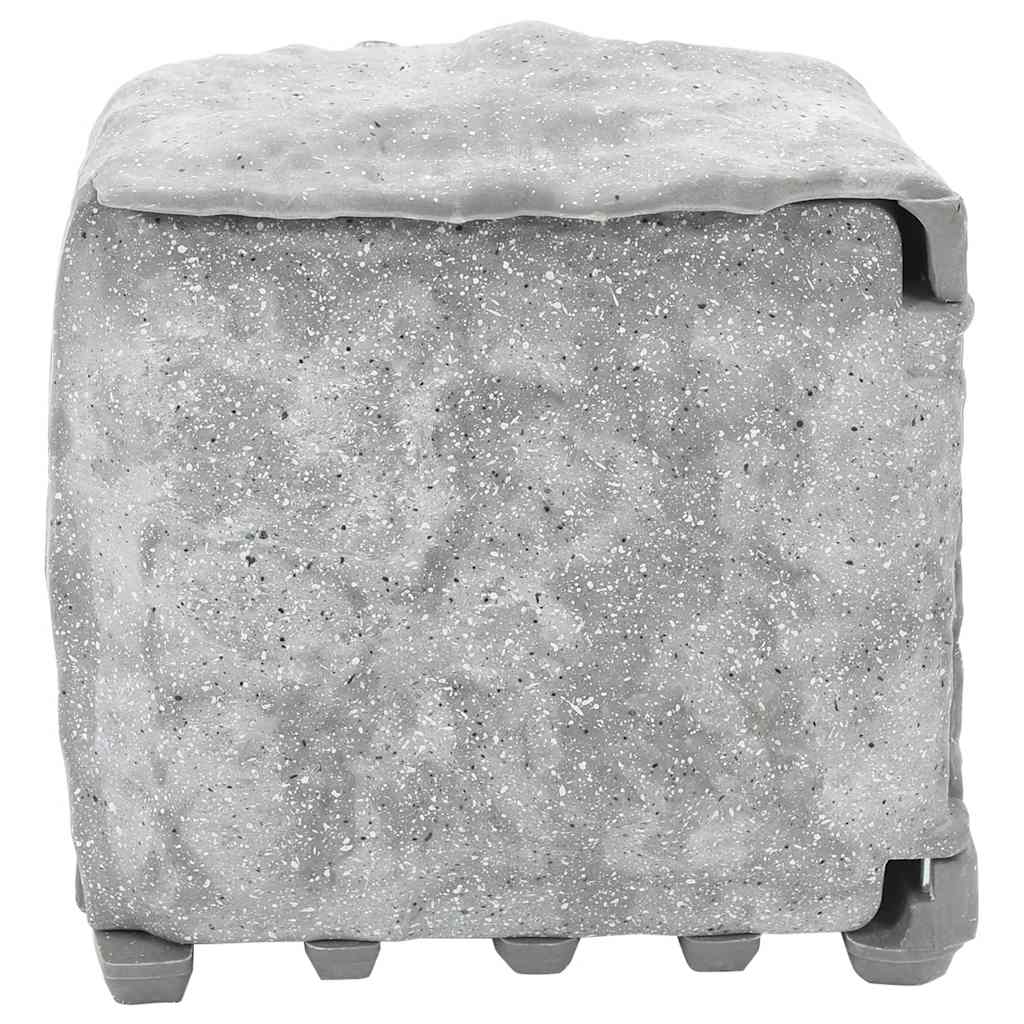 VidaXL Garden stop contact with ground pin light sensor 4-way stone look gray