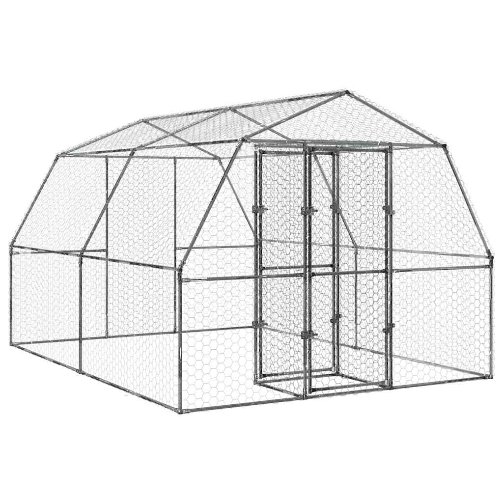 Vidaxl bird cage with door galvanized steel silver colored
