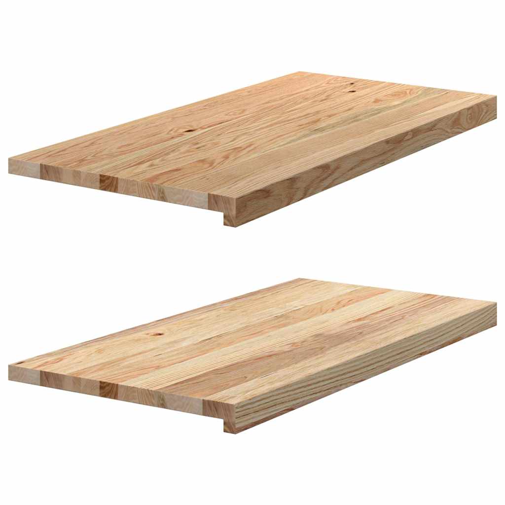 Vidaxl Window Sills 2 st ubehandlet 80x40x2 cm solid egetræ