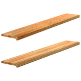 Vidaxl Okno Sills 2 PCS 160x30X2 cm pevný dub světle hnědá