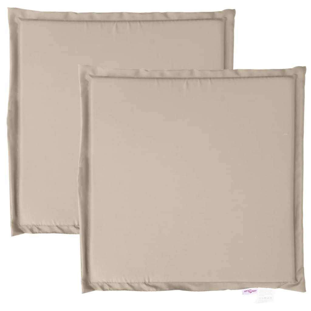 VidaXL Garden seat cushions 2 pcs square 45x45x2 cm Taupe