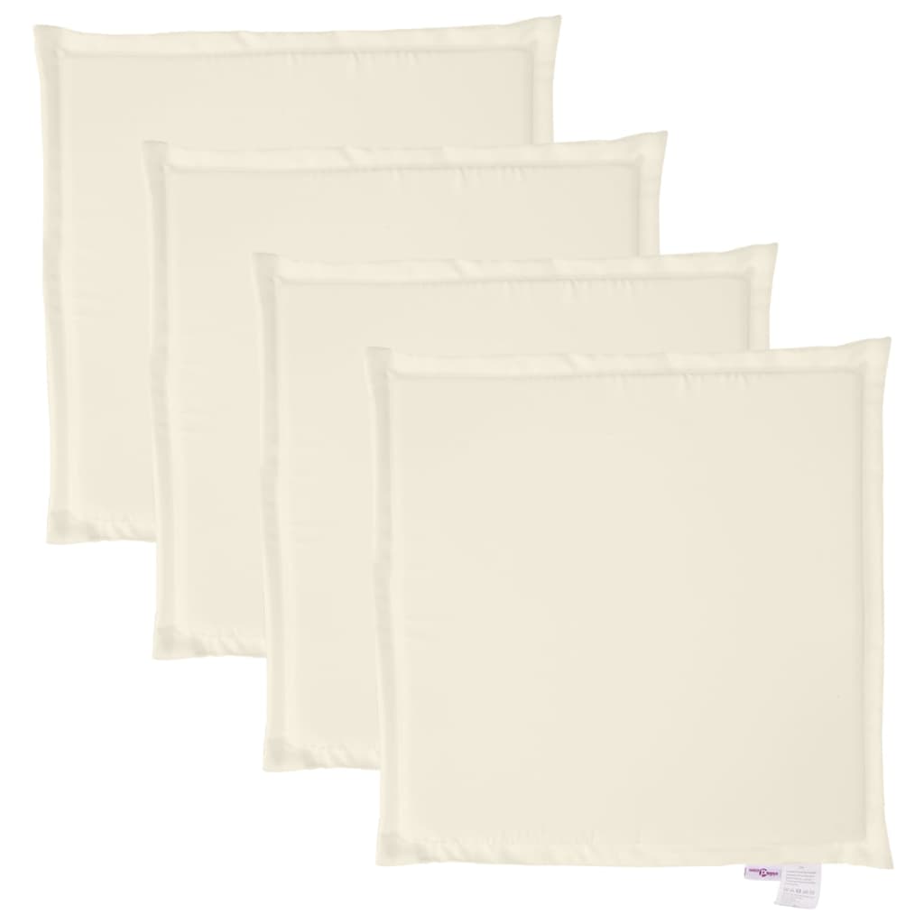 VidaXL Garden seat cushions 4 pcs square 45x45x2 cm cream -colored